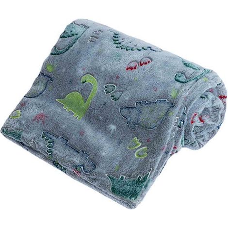 Couverture Dinosaure - Couverture Luminescente en Microfibre Flanelle - Pour Enfants et Adolescents - Usage Intérieur Lit Canapé Voyage - 1 Pièce (1/5)