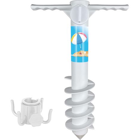 Support de Parasol en Spirale,Support à Vis avec Poignée pour Parasol, Douille de Sol pour Poteaux 25-37 mm (1/5)