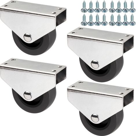 SOTECH 4 Stück Unterbaurollen PASSAU Ø 50 mm inkl. Schraubenset Boden-Montage Transportrollen Kastenrollen Möbelrollen (1/5)