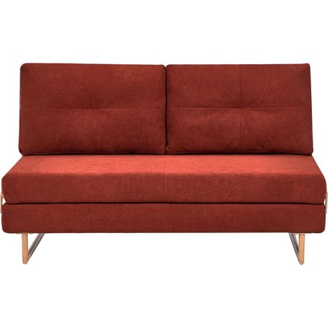 Sofa Bed 3 Seater JERSLEV Fabric Red (1/5)