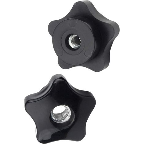 10 Pièces - Écrou À Serrage - Bouton Étoile - Filetage Métrique M6 À M16 - Pour Machines Outils Et Équipements Industriels - Noir - 39mm Et 58mm