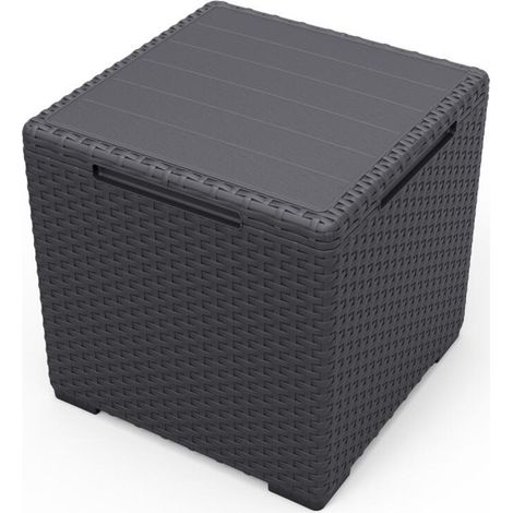 Keter Vigo Aufbewahrungsbox Beistelltisch 37x37x37cm Wetterfest Innen & Außen (1/5)