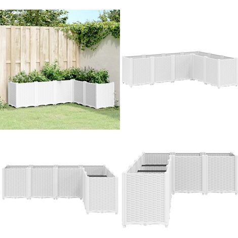 Pflanzkübel Weiß 160x120x53 cm PP - Blumentopf - Pflanzenbehälter - Balkonpflanze - Gartendeko - Terrassenmöbel - Home & Living (1/5)