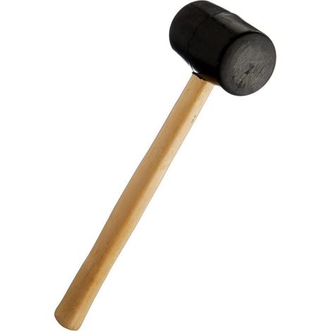 Maillet en caoutchouc avec manche en bois dur, 770 g (1/4)