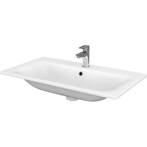 Cersanit Moduo - Lavabo de meuble 80x45 cm, avec trop-plein, trou pour robinetterie, blanc K116-044 (1/3)