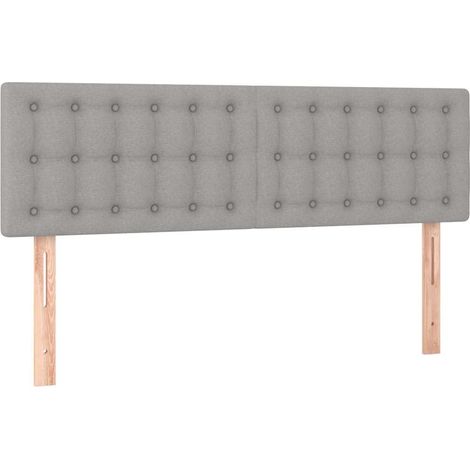 Maison Exclusive - Cabeceros tela gris claro 144x5x78/88 cm (1/5)