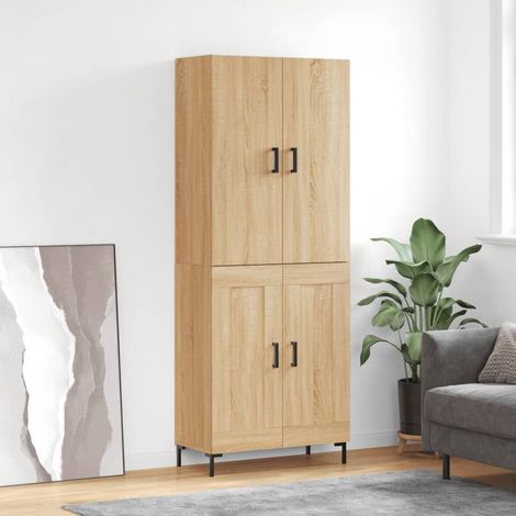 Buffet haut,Buffet de salon,Commode Meuble de rangement,Style Industriel Chêne sonoma 69,5x34x180 cm Bois d'ingénierie VNWE654223 (1/5)