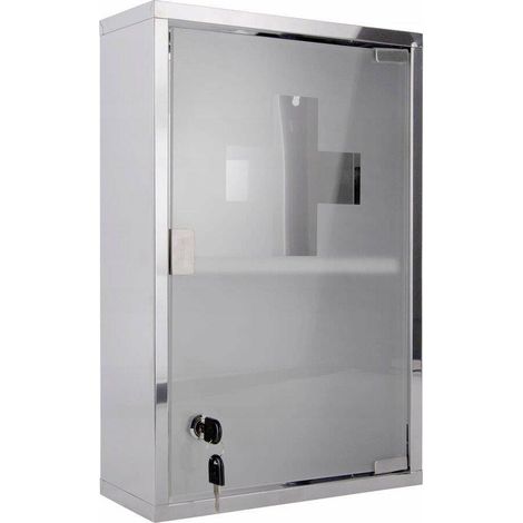Tzmo Armadietto Farmacia Grande Argento 25x12x48 cm