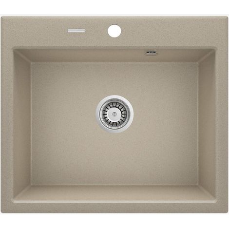 Lavello cucina in granito con 1 vasca 60x52 cm sabbia - Nexyo