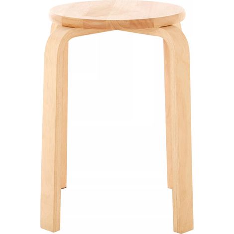 Interiors By Premier Rustic Tropical Hevea Wood Stacking Stool, Stackable Kitchen Stool For Breakfast, Durable Counter Stool (1/5)