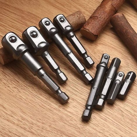 Jeu de 8 Extensions et Adaptateurs Magnétiques 1/4 3/8 et 1/2 Pouce pour Perceuse et Tournevis