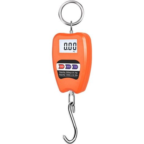 Balance numérique à suspendre 200 kg avec écran LED Corps en alliage d'aluminium pour pesage industriel, bagages, cargaison, crochet robuste Orange (1/5)