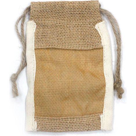 Petite pochette en jute lavé - 10x15cm- Vendu par 1 (1/4)