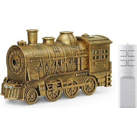 Diffusore di aromi e umidificatore in stile treno a vapore vintage con capacità di 300 ml e luce LED bicolore (attacco di corrente standard USA/bronzo) (1/5)