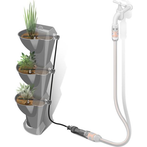 GARDENA NatureUp Set de Riego de Esquina Grifo para 12 plantas (13157-20) (1/5)