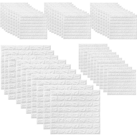 40 Pièces 3D Lambris Pvc Adhésif Mural, 38 X 35 cm Stickers Muraux, Papier Peint Autocollant, Papier Adhesif Mural pour Portes Murales Chambre Cuisine (1/5)