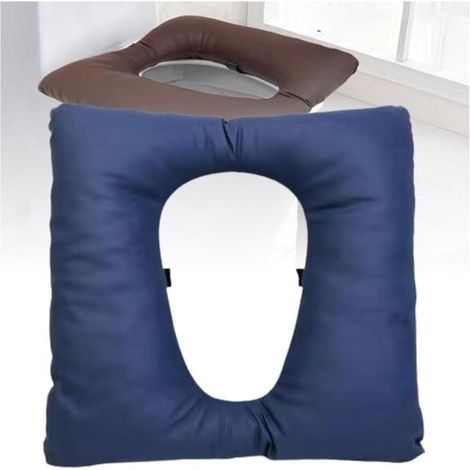 Comoda sedia da WC e da doccia con cuscino anti-pressione - Cuscino spesso e morbido, colore blu (1/5)