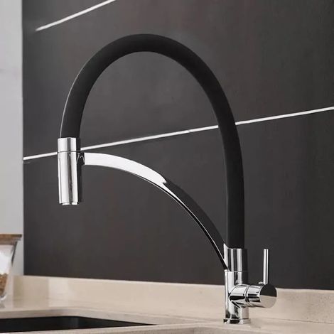 Robinet de Cuisine 23X46X4 Laiton Sanitaire Noir WZX 2018