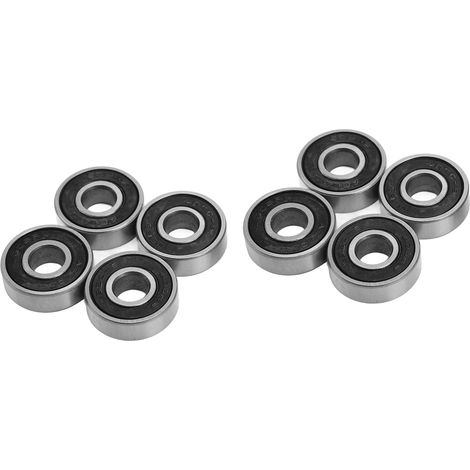 ABEC 9 608RS Kugellager aus Kohlenstoffstahl, abgedichtet, 8 x 22 x 7 mm, für Skateboards, Rollschuhe und Tanzbretter, schwarz.