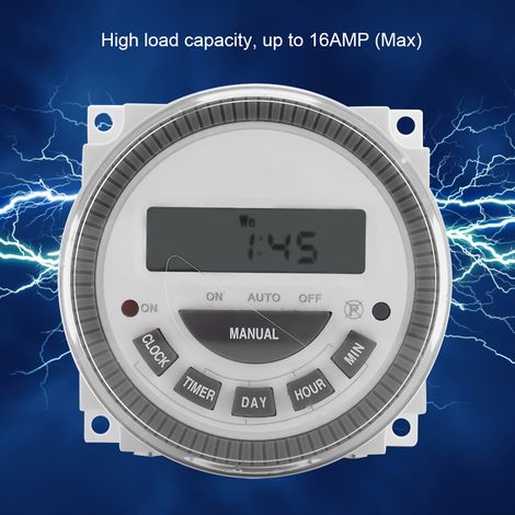Interrupteur Horloge Numérique Hebdomadaire 7 Jours 16A 110V Minuterie Temporisateur Relais TM-619H-1 (1/5)