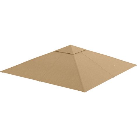 Tetto della gazebo: 2.98 × 2.95 metri tetto sostituibile per gazebo, tessuto in poliestere ombreggiante, color beige, resistente alle intemperie e ai raggi UV. Montaggio sul luogo.