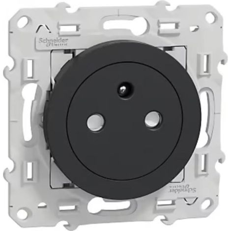 Schneider Electric – Prise affleurante 2P+T 16A IP21 – Montage encastré – Aluminium brossé – Connexion bornes à vis