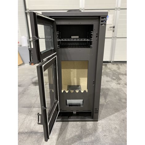 Stufa a legna con forno Prity K2 GT F – 8,1 kW, Bordeaux, Classe A+, Design Raffinato (1/4)