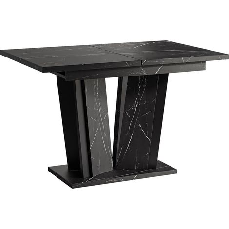 Mesa Goodyear 130, Mármol negro, 75x80x120cm, Alargamiento, Aglomerado laminado