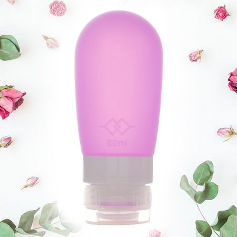Niedliche, tragbare Aufbewahrungsbox, runde Silikon-Reiseflasche, Kosmetikflasche, Lila, 80 ml (1/5)