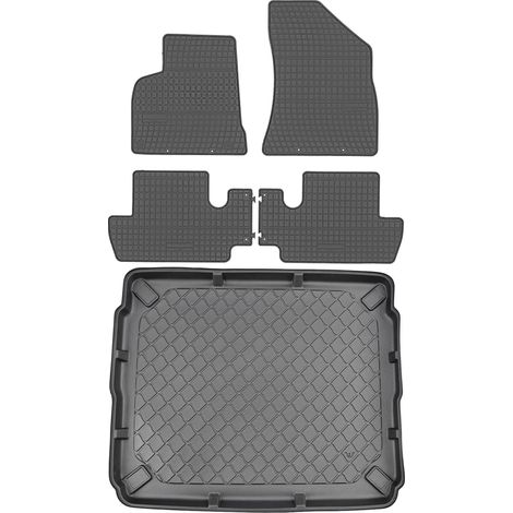 Ensemble de tapis de sol en caoutchouc pour Peugeot 3008 i Crossover (05/2009-10/2016) + tapis de coffre.