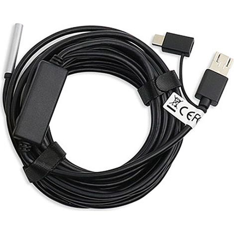 Endoscopio 3 en 1 USB 2.0 Micro USB Tipo-C con cámara de inspección HD de 5,5 mm, 6 LED ajustables integrados, cable de 20 m, resistente al agua IP67, compatible con Android, MacBook y PC con Windows. (1/5)
