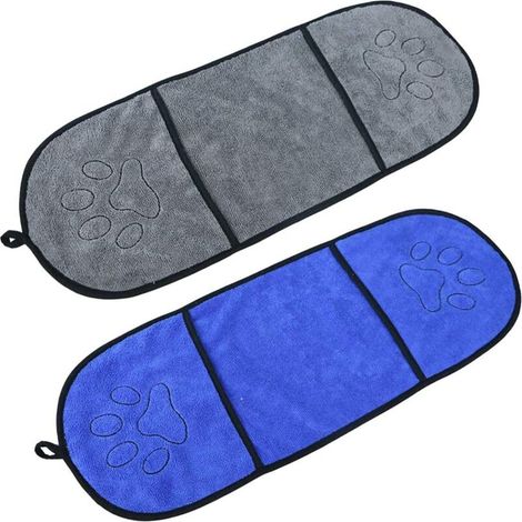 Serviette de bain en microfibre pour animaux de compagnie, lot de 2 serviettes pour animaux de compagnie, serviette pour chien, grande serviette de bain pour chien