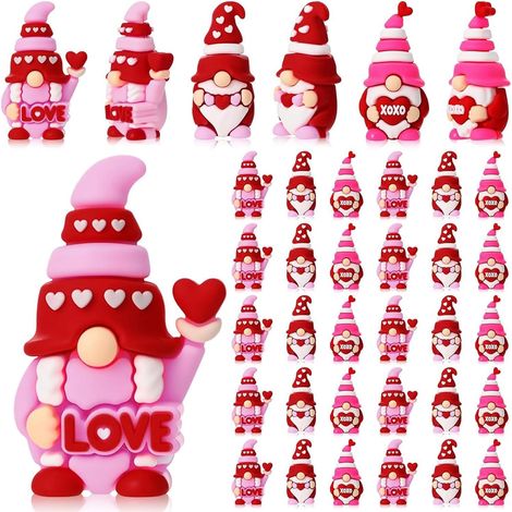 Figurines de nains miniatures fabriquées à la main en PVC en forme de cœur - Décoration de Saint-Valentin - Cadeau de mariage (1/5)