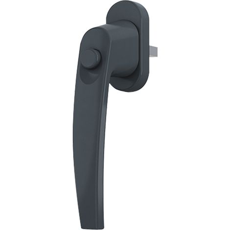 Kintech – Poignée de fenêtre à bouton victory – Aluminium gris anthracite RAL7016 – Crantage 4 positions – Verrouillage sans clé