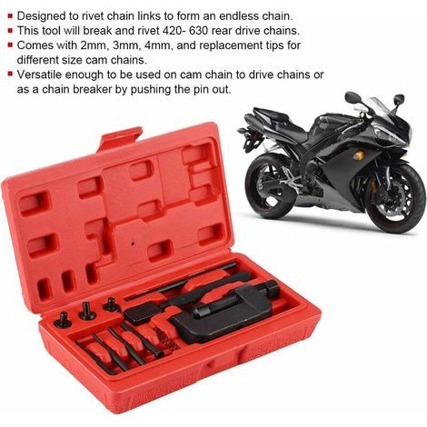 Outil de rivetage et séparation pour chaînes de motocyclettes et de distribution - 13 pièces (1/4)