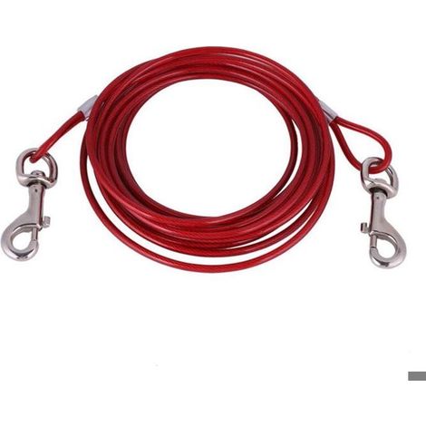 Laisse pour chien en fil d\'acier long, câble de sécurité solide pour animaux de compagnie pour une utilisation en extérieur 3m (1/4)