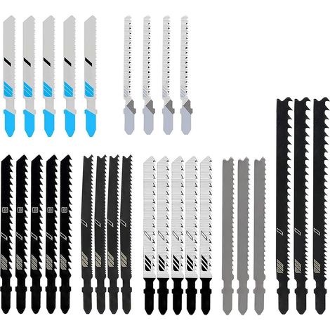 Set of 42 Jigsaw Blades (T118A(B)T101AOT111C(D)T244DT101D(B)T101BR) in HSS/HCS for Wood Metal (1/5)