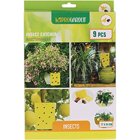 9 autocollants tue mouches/insectes jaune 17x24cm (1/5)