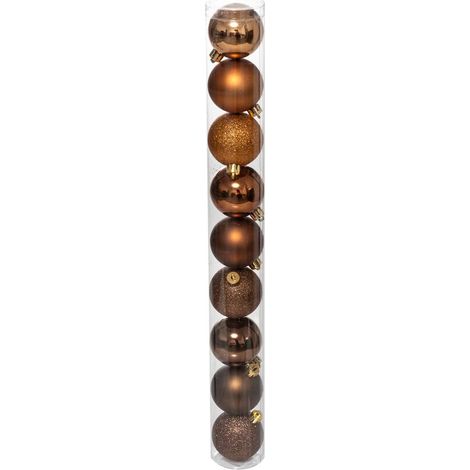 Christbaumkugel 60 mm x 9 Bronze - Feeric lights & christmas