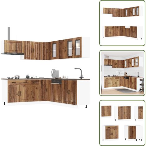 11-tlg. Küchenschrank-Set Lucca Altholz-Optik Holzwerkstoff - Küchenschrank-Set - Küchenschrank-Sets - Küchenzeile Einbauküche - Küchenschrank (1/5)