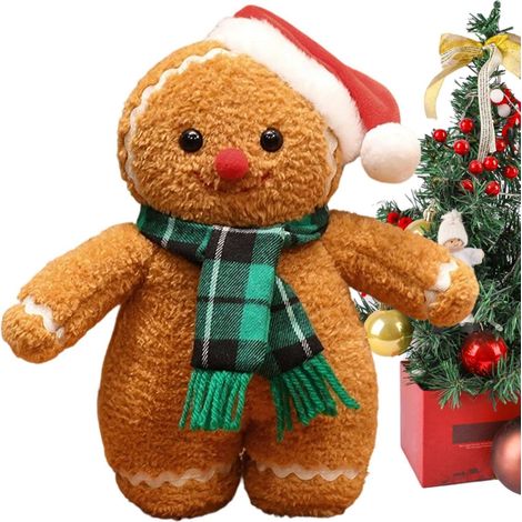 Peluche D'Épice Déco Maison Festive Douce Et Drôle Jouet Peluche Noël Bonhomme d'Épice pour Chambre Salon Canapé Lit Bureau Étagère Voiture Dortoir Fête (1/5)