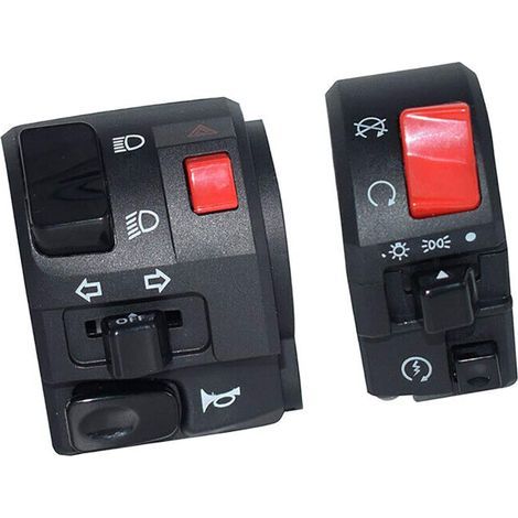 1 Paar Motorradschalter Lenker-Controller-Schalter Motorradhupe Blinker Startschalter-Taste (1/5)