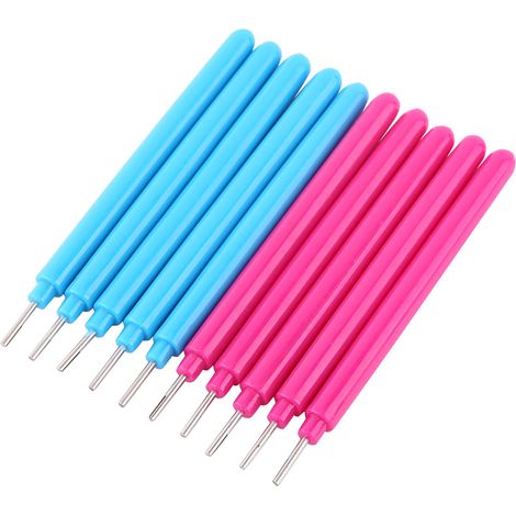 10 pièces d'outils de quilling en plastique pour papeterie artisanale, stylo à friser DIY, nouveau modèle économique (1/5)