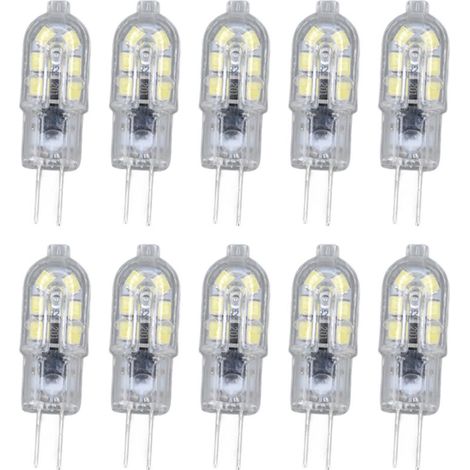 Jeffergarden Ampoule LED G4 2835 transparente, 10 paquets, lampe à LED, prise, AC220V, pour armoire de camping-car, lumière de paysage, lumière blanche 6500K