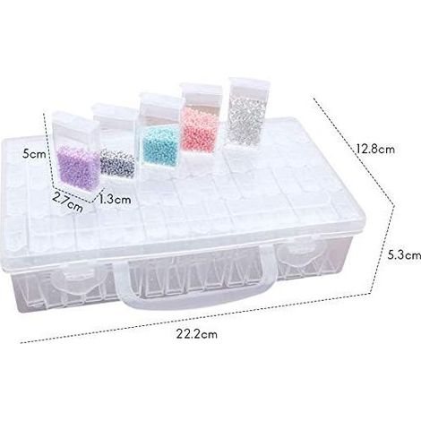 Schmuckaufbewahrungsbox mit 64 Fächern, ideal für DIY-Schmuckherstellung, Bastelarbeiten und Nagelkunst. (1/4)