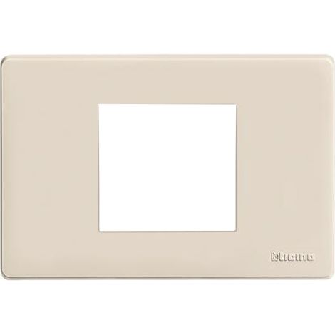 Plaque de résine Bticino Magic 2 places centrée ivoire 503/23A/R