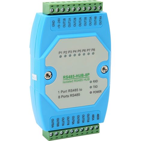 Concentrateur RS485 8 ports 300-460800 bps 32 nœuds auto-adaptatif semi-duplex répéteur industriel pour extension relais (1/5)