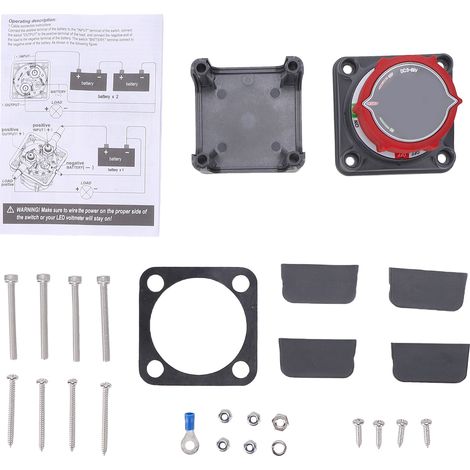 Ortviai Interrupteur de déconnexion numérique pour batterie 12-24 V avec voltmètre LED, 250 A, pour camping-car, bateau, voiture (1/5)