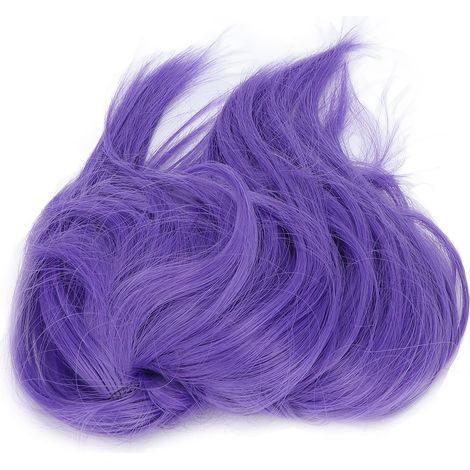 Chignon décoiffé tendance, postiche queue de cheval synthétique, chignon haut pour femmes et filles Q17-Violet (1/5)