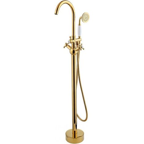 Mitigeur de baignoire îlot doré RETRO I 115 cm (1/2)